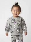Load image into Gallery viewer, Baby Girl Jack Skellington Nightmare Before Christmas Outfit Gray Purple - Image 1