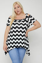 Load image into Gallery viewer, Chevron Print Open Shoulder Top