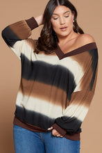 Load image into Gallery viewer, Warm Cocoa Brown French Terry Wide Neck Top