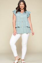 Load image into Gallery viewer, Button Down Ruffle Top