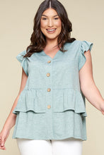 Load image into Gallery viewer, Button Down Ruffle Top