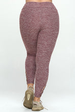 Load image into Gallery viewer, Plus Size Purple Stretchy Lattice Cutout Workout Yoga Leggings
