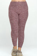 Load image into Gallery viewer, Plus Size Purple Stretchy Lattice Cutout Workout Yoga Leggings