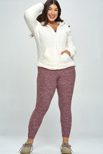 Load image into Gallery viewer, Plus Size Purple Stretchy Lattice Cutout Workout Yoga Leggings