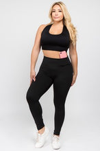 Load image into Gallery viewer, Plus Size Hi-Waisted Full Length Workout Leggings w/ Phone Pocket
