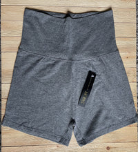 Load image into Gallery viewer, Mopas Womens High Waist Fold Over Gray Yoga Activewear Shorts