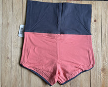 Load image into Gallery viewer, Mopas Womens High Waist Fold Over Gray Coral Yoga Activewear Shorts