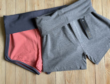 Load image into Gallery viewer, Mopas Womens High Waist Fold Over Gray Coral Yoga Activewear Shorts