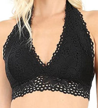 Load image into Gallery viewer, Stretchy Lace Halter Bralette